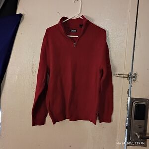 Chaps Men's Red Quarter-Zip Sweater